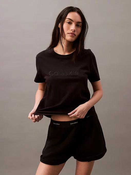 Calvin Klein Pyjama Top - Pure Cotton Black