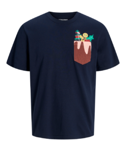 Jack & Jones Xmas Pocket Tee Sky Captain