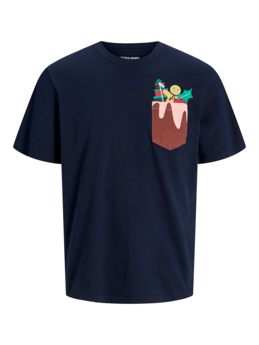 Jack & Jones Xmas Pocket Tee Sky Captain