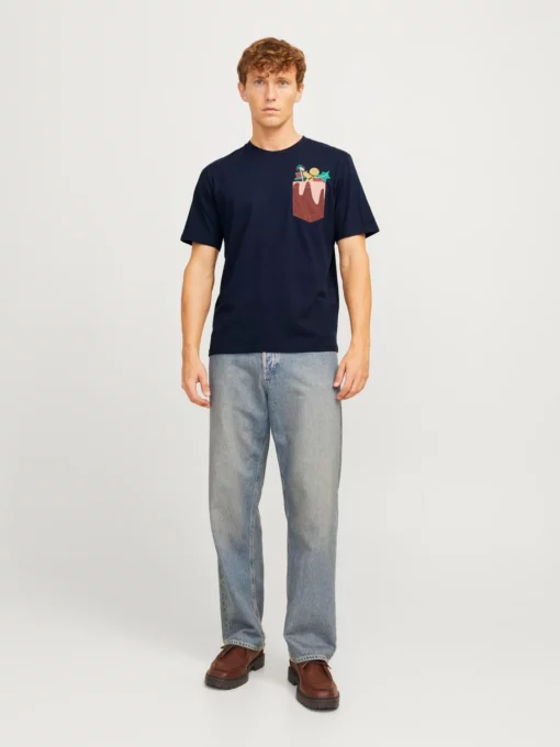 Jack & Jones Xmas Pocket Tee Sky Captain