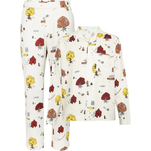 Knowledge Cotton Apparel Trees Yes Please Pyjama Set White