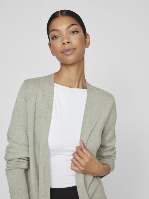 Vila Ril Open Cardigan Oil Green