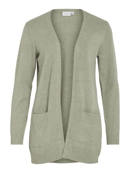 Vila Ril Open Cardigan Oil Green