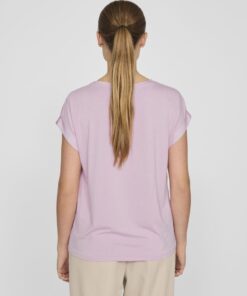 Vila Ellette Satin Top Winsome Orchid