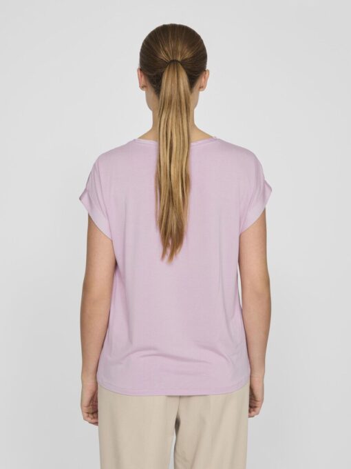 Vila Ellette Satin Top Winsome Orchid