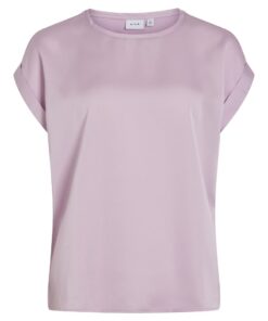 Vila Ellette Satin Top Winsome Orchid