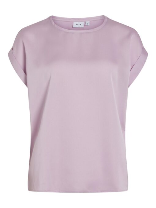 Vila Ellette Satin Top Winsome Orchid