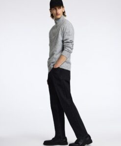 Selected Homme Rai Half Zip Knit Light Grey Melange