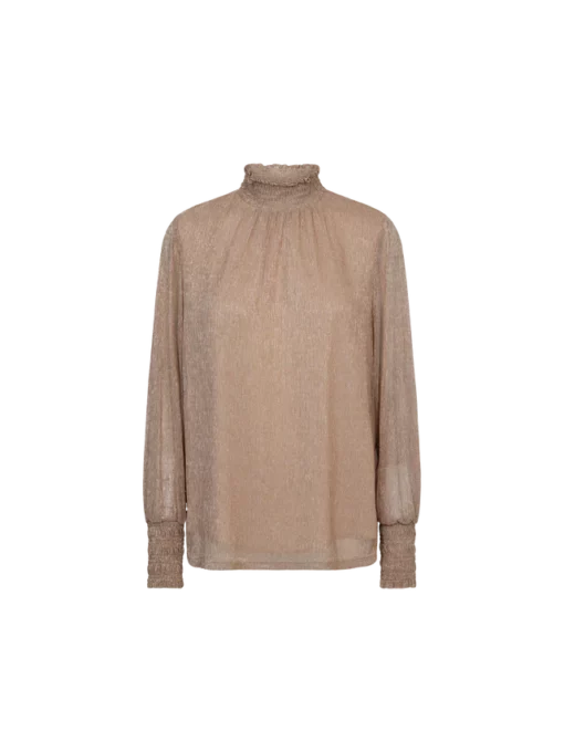 Mos Mosh Ximena Glam LS Blouse Indian Tan