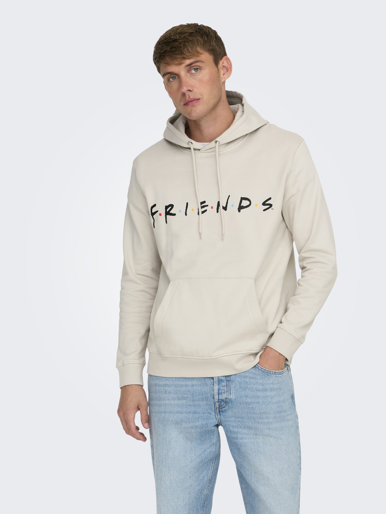 Buy Only Sons Friends Hoodie Sweat Grey Scandinavian Fashion Store