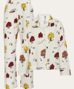 Knowledge Cotton Apparel Trees Yes Please Pyjama Set White