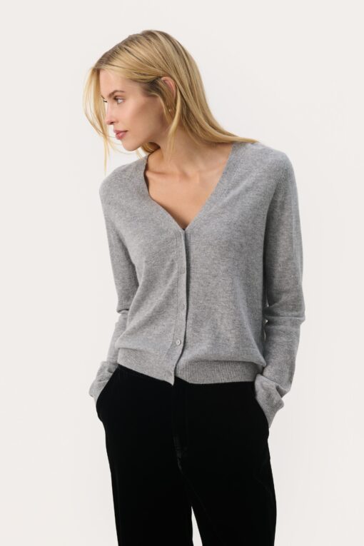 Part Two Esmi Cardigan Grey Melange