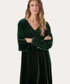 Part Two Madi Velvet Dress Green