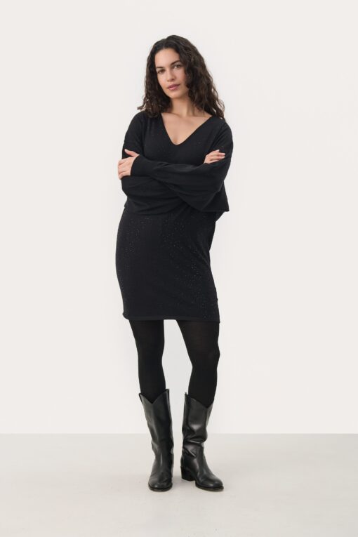 Part Two Macey Dress Black Rhinestone