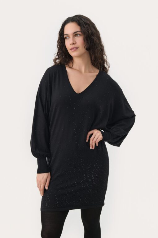 Part Two Macey Dress Black Rhinestone