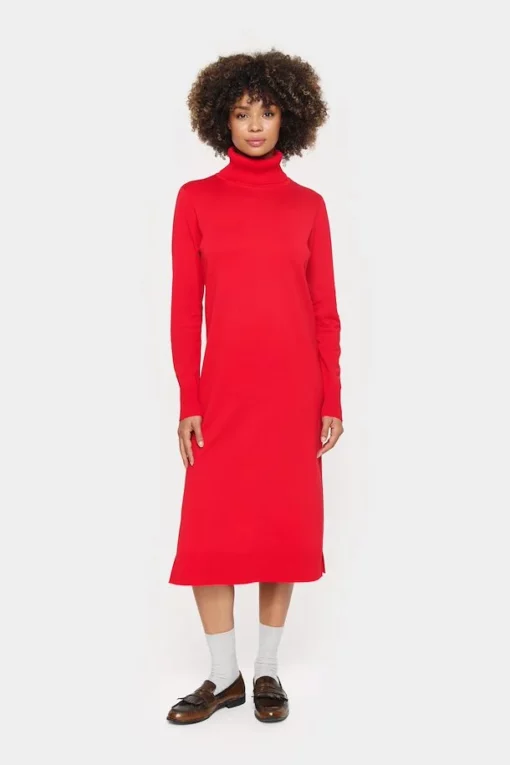 Saint Tropez Milasz Roll Neck Long Dress Racing Red
