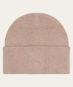 Knowledge Cotton Apparel Embossed Owl Beanie Kelp Melange