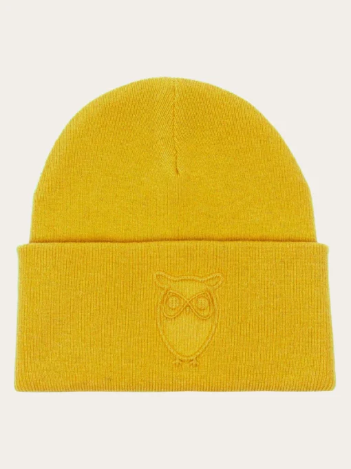 Knowledge Cotton Apparel Embossed Owl Beanie Calendula