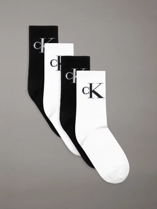 Calvin Klein Woman 4 Pack Crew Socks Gift Set Black/White