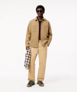 Lacoste Oversized Flannel Overshirt Beige