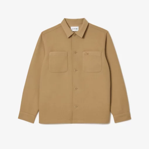 Lacoste Oversized Flannel Overshirt Beige