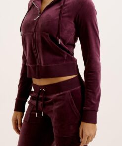 Juicy Couture Classic Velour Robertson Zip Hoodie Wine Tasting
