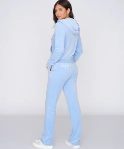 Juicy Couture Classic Velour Robertson Zip Hoodie Powder Blue