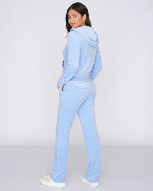 Juicy Couture Classic Velour Robertson Zip Hoodie Powder Blue
