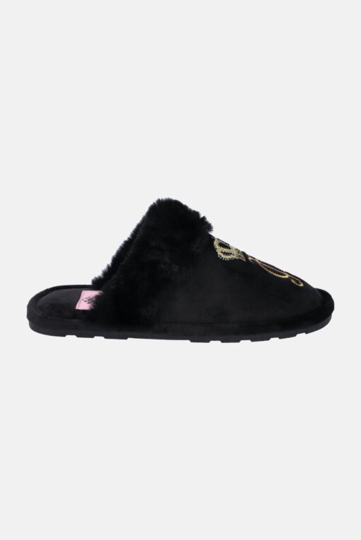 Juicy Couture Hailey Heritage Velour Slipper Black