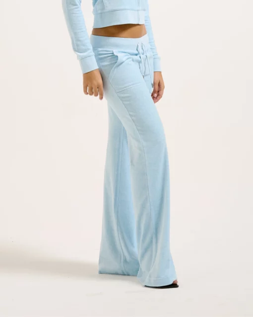 Juicy Couture Classic Velour Layla Low Rise Powder Blue Marl
