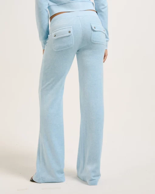 Juicy Couture Classic Velour Layla Low Rise Powder Blue Marl
