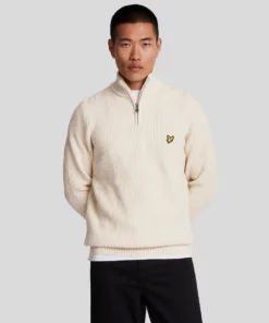 Lyle & Scott Shaker Stitch 1/4 Zip Jumper Cove