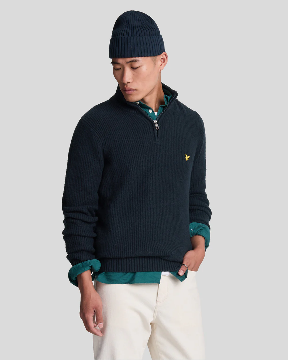 Navy lyle and scott jumper best sale