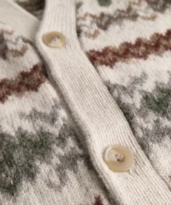 Les Deux Hordur Fair Isle Cardigan Light Desert Sand