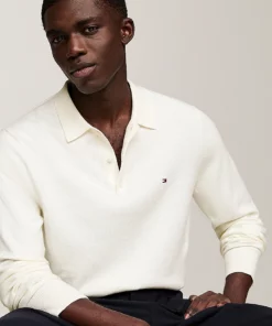 Tommy Hilfiger Polo Collar Jumper with Cashmere Ivory