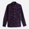 Tommy Hilfiger Brushed Check Regular Fit Shirt Deep Rouge Multi Check