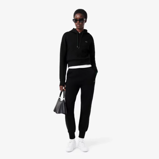 Lacoste Short Cut Cotton Hoodie Black