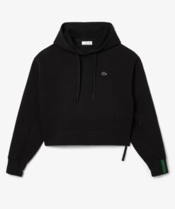 Lacoste Short Cut Cotton Hoodie Black