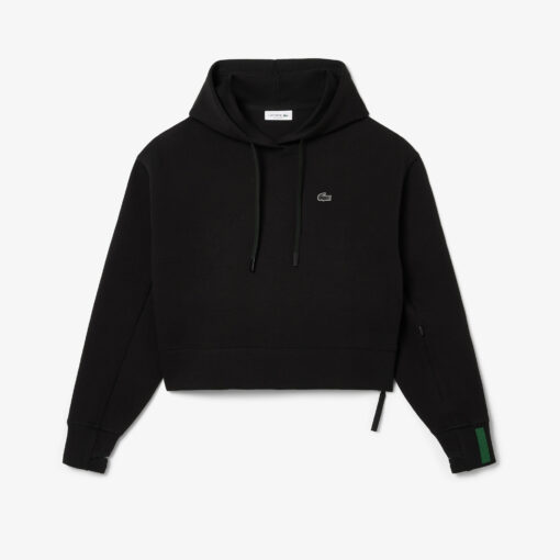 Lacoste Short Cut Cotton Hoodie Black