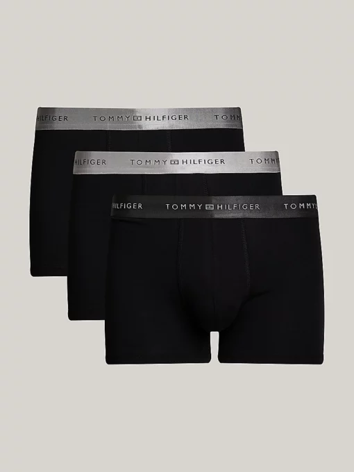 Tommy Hilfiger 3-Pack Metallic Logo Trunks Gift Set Light Cast/Antique Silver/Dark Ash