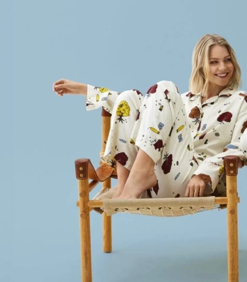 Knowledge Cotton Apparel Trees Yes Please Pyjama Set White