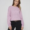 Vila Ril O-Neck Pointelle Knit Top Winsome Orchid