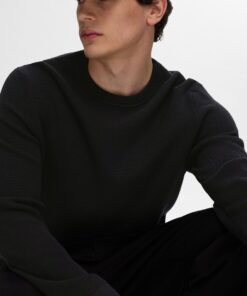 Selected Homme Ross Crew Neck Knit Black