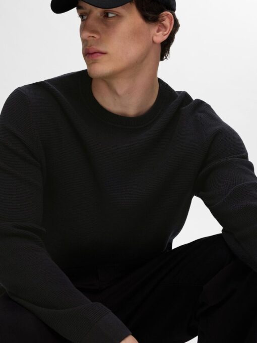 Selected Homme Ross Crew Neck Knit Black