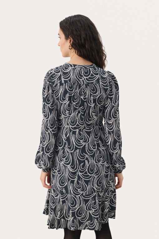 Part Two Phillipa Dress Dark Navy Dot Chain