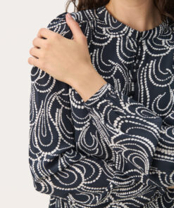 Part Two Phillipa Dress Dark Navy Dot Chain
