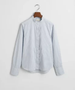 Gant Woman Reg Striped Frill Detail Shirt Clear Sky