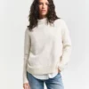 Gant Woman Wool Blend Stand Collar Cream