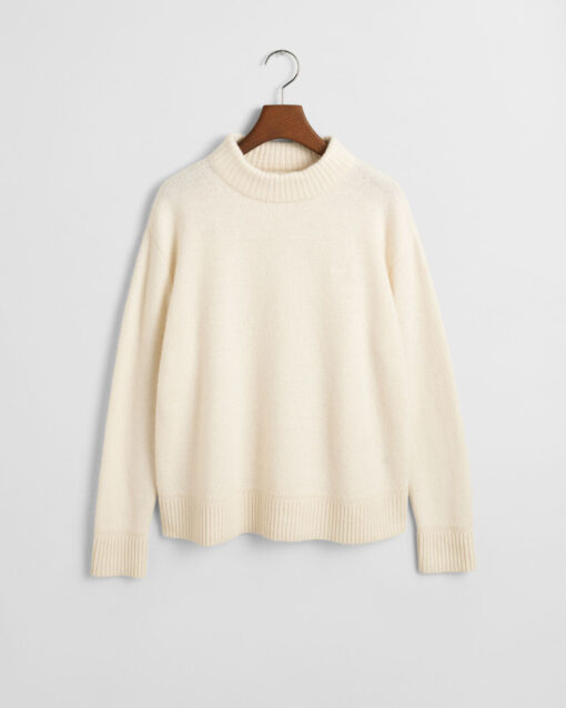 Gant Woman Wool Blend Stand Collar Cream