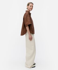 Marimekko Standardi Piirto Unikko Blouse Dark Brown